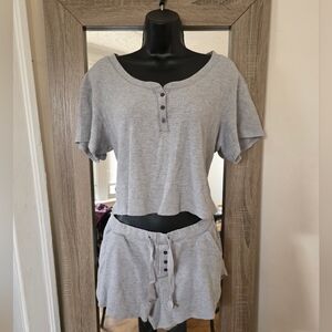 ☆Abercrombie & Fitch Gray Button-Up Lounge Set☆